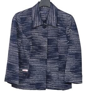 Jones New York Signature Blazer Suit Jacket Navy Womens Size 6 Preppy Workwear